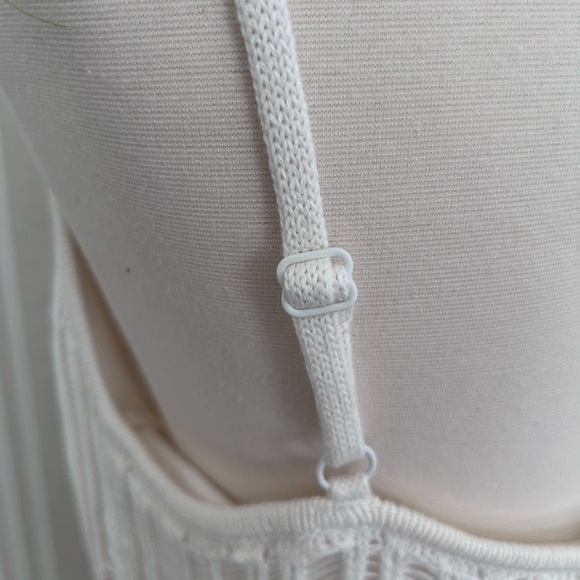 NWT Abercrombie & Fitch Crochet-Style Maxi Dress Cream Women’s Size Large - Picture 11 of 13